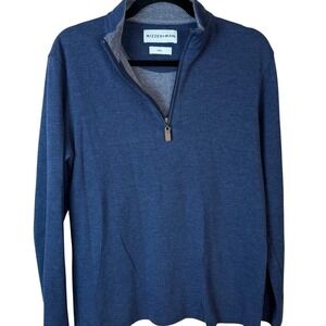 Mizzen+Main‎ Mens Blue Heathered Quarter Zip Pullover Performance Size Small